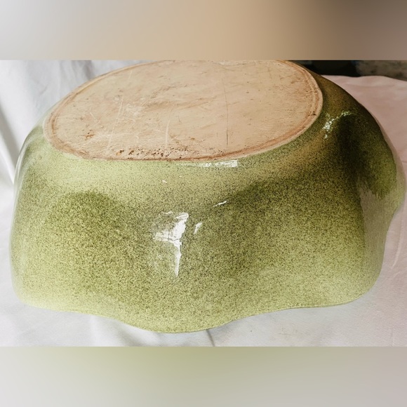 Antique Asian Chinese Porcelain Green Glaze Basin Wash Pot Bowl - Picture 6 of 8